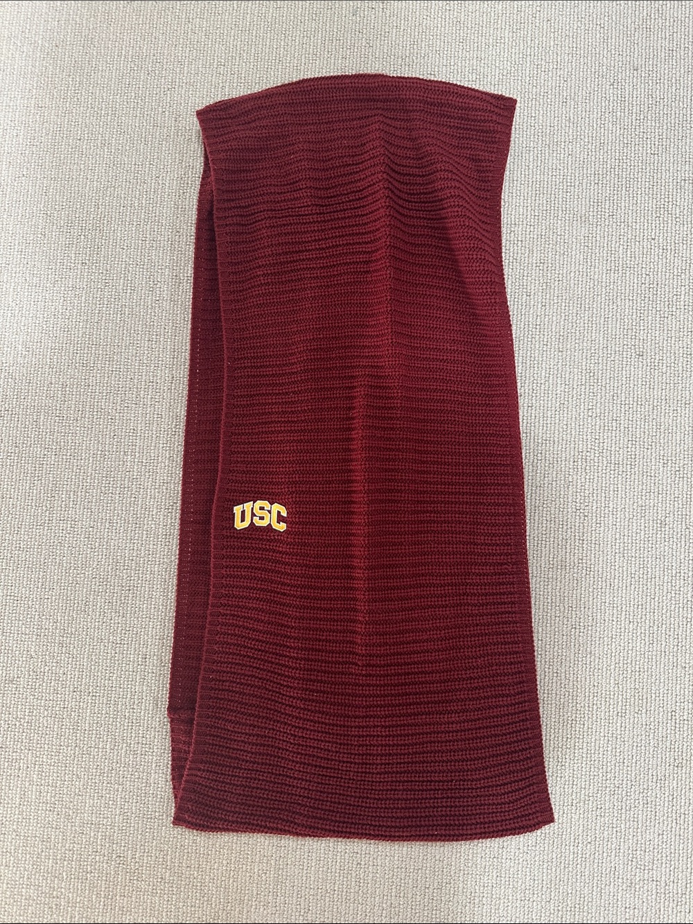 USC unisex Maroon Knit Scarf - Collegiate Logo